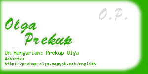 olga prekup business card